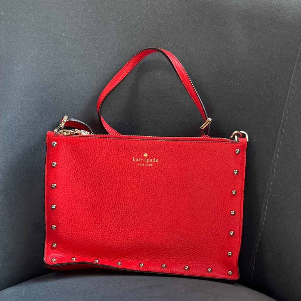Kate Spade Red Studded Clutch